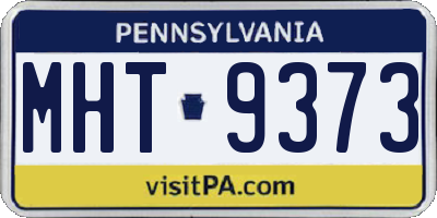 PA license plate MHT9373
