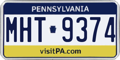 PA license plate MHT9374