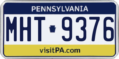 PA license plate MHT9376