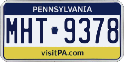 PA license plate MHT9378
