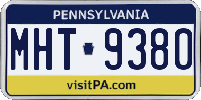 PA license plate MHT9380