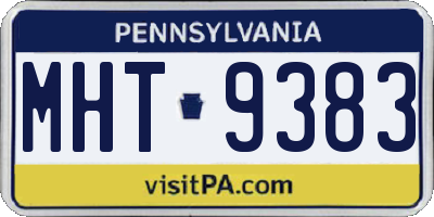 PA license plate MHT9383