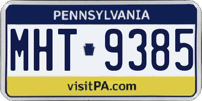 PA license plate MHT9385