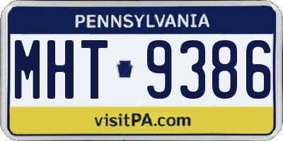 PA license plate MHT9386