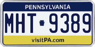 PA license plate MHT9389