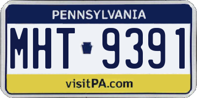 PA license plate MHT9391