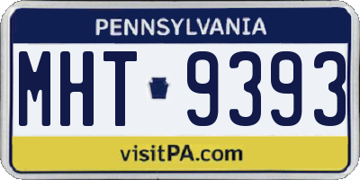 PA license plate MHT9393
