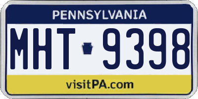 PA license plate MHT9398