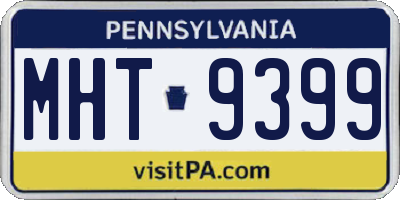PA license plate MHT9399