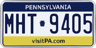 PA license plate MHT9405