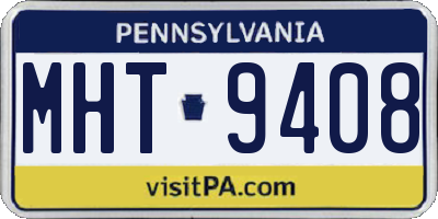 PA license plate MHT9408