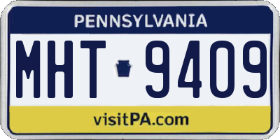 PA license plate MHT9409