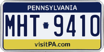 PA license plate MHT9410