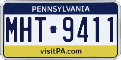 PA license plate MHT9411