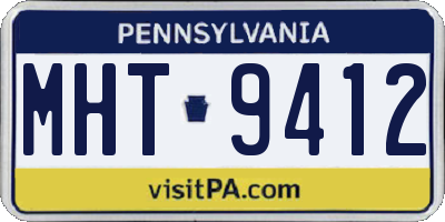 PA license plate MHT9412