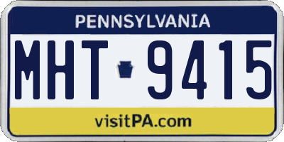 PA license plate MHT9415