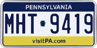 PA license plate MHT9419