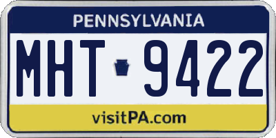 PA license plate MHT9422