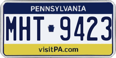 PA license plate MHT9423