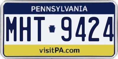 PA license plate MHT9424