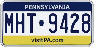 PA license plate MHT9428