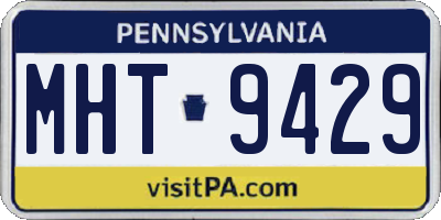 PA license plate MHT9429