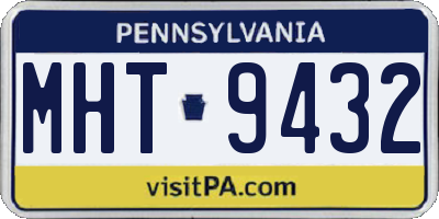 PA license plate MHT9432