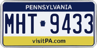 PA license plate MHT9433