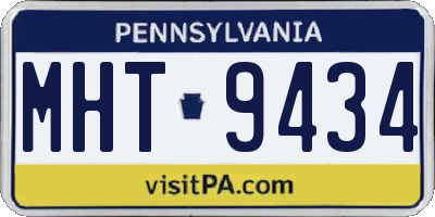PA license plate MHT9434