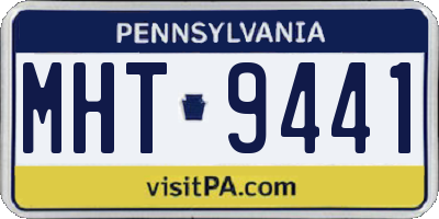 PA license plate MHT9441