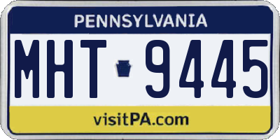 PA license plate MHT9445