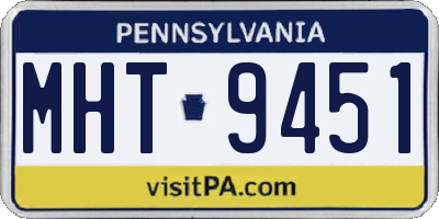 PA license plate MHT9451