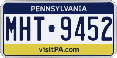 PA license plate MHT9452