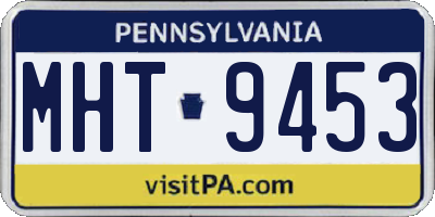 PA license plate MHT9453