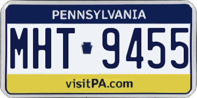 PA license plate MHT9455