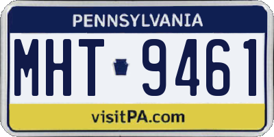PA license plate MHT9461