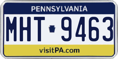 PA license plate MHT9463