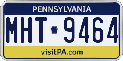 PA license plate MHT9464