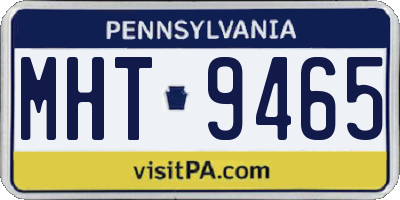PA license plate MHT9465