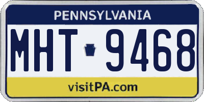 PA license plate MHT9468