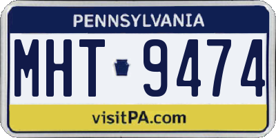 PA license plate MHT9474