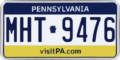 PA license plate MHT9476