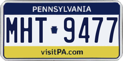 PA license plate MHT9477