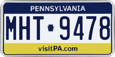 PA license plate MHT9478