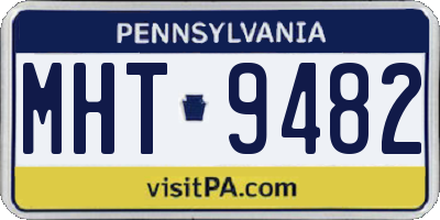 PA license plate MHT9482