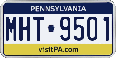 PA license plate MHT9501