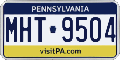 PA license plate MHT9504