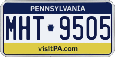 PA license plate MHT9505