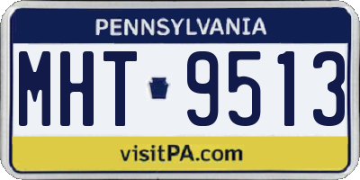 PA license plate MHT9513