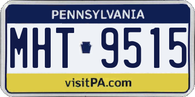 PA license plate MHT9515